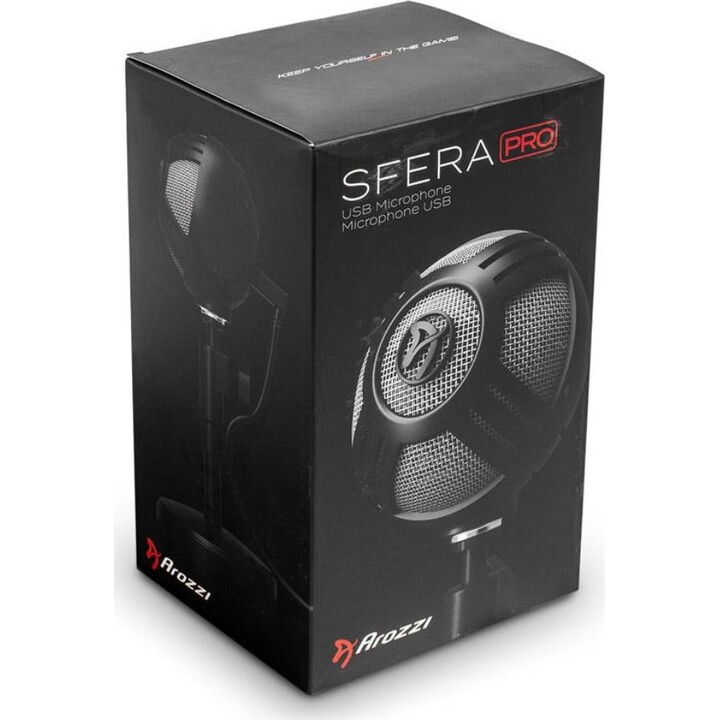 Microfono in streaming Arozzi Sfera Pro Argento