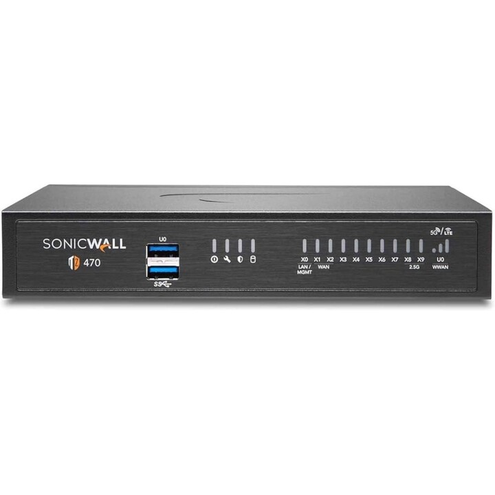 SonicWall TZ470 Total Secure Firewall 02-SSC-6794: 8x 1GbE Desktop NGFW 3,5Gbps Firewall-Durchsatz SD-WAN