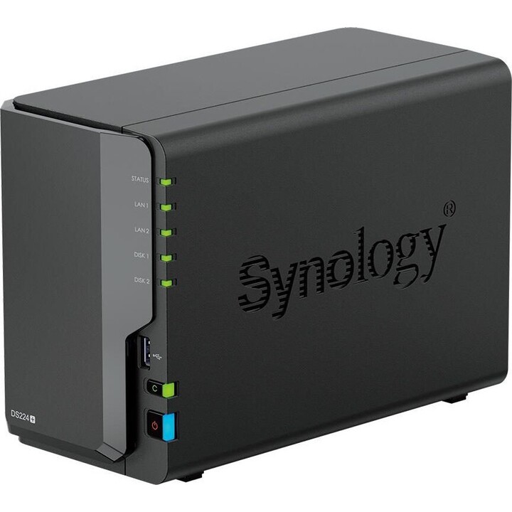 Synology DiskStation DS224+ Case server NAS a 2 alloggiamenti (DS224+) + 16 TB (2x8 TB) Dischi rigidi Synology Plus SATA 6 Gb/s 