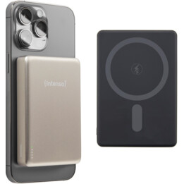 Intenso MW10000 10000 mAh Magnetic External Battery – Compatible with Magsafe, 15W Wireless Charging, 20W USB-C PD, for iPhone a