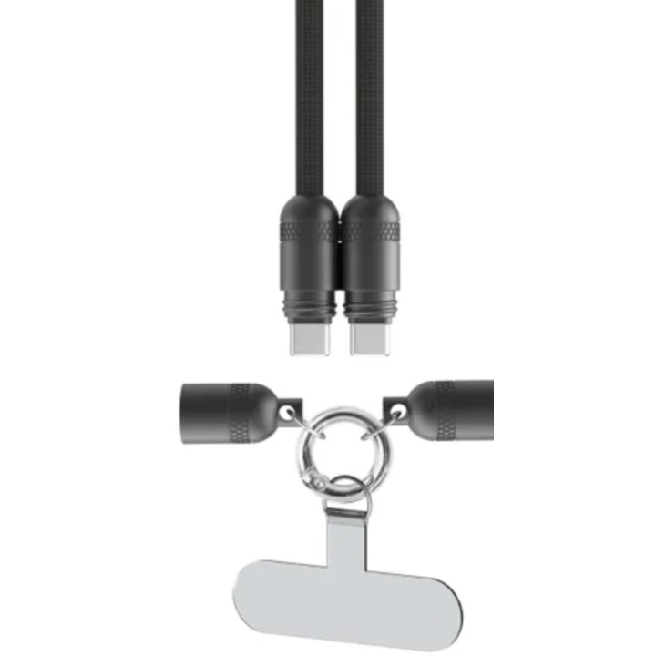 Cable QDOS PowerLoop USB-C Lanyard - Negro