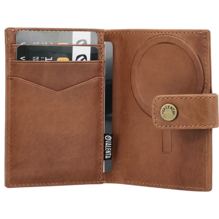 Cartera para tarjetas de cuero MagSafe Luxe Cognac