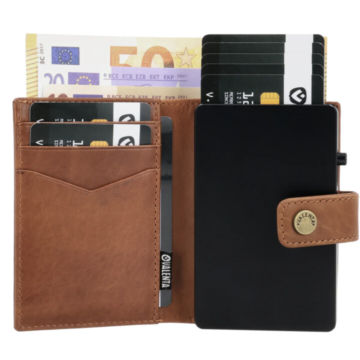 Cartera para tarjetas de cuero MagSafe Luxe Cognac