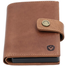 Cartera para tarjetas de cuero MagSafe Luxe Cognac