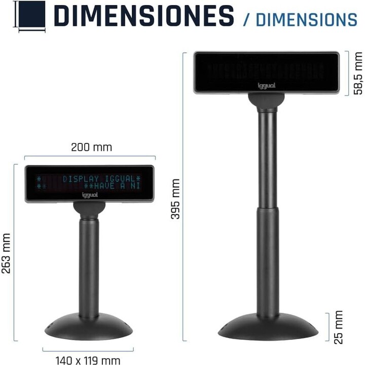 iggual Adjustable USB VFD 7" INFO DISPLAY
