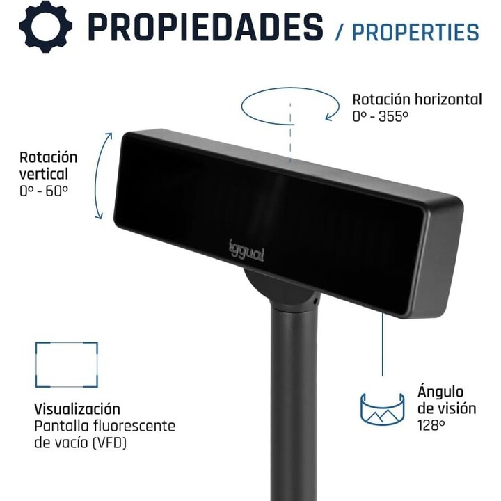 iggual Adjustable USB VFD 7" INFO DISPLAY