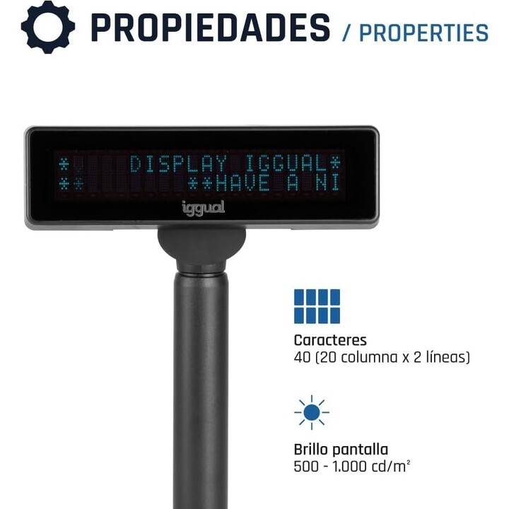 iggual USB ajustável VFD 7" INFO DISPLAY