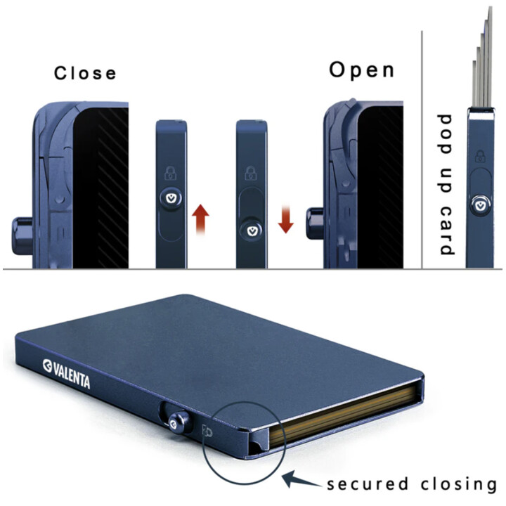 Protector de tarjetas Valenta para MagSafe Blue Titanium - 8719638588287