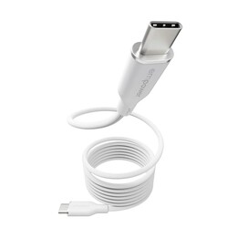 Cable USB-C a USB-C magnético de 240 W, USB 2.0, 1,5 m, blanco plateado, de PanzerGlass®