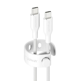 Cabo USB-C para USB-C de 60 W empower™ by PanzerGlass® Racing, USB 2.0, 1,2 m, branco prateado