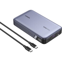 Ugreen Powerbank 20000 mAh PD 100 W Schnellladung 100 W 3 Anschlüsse Grau