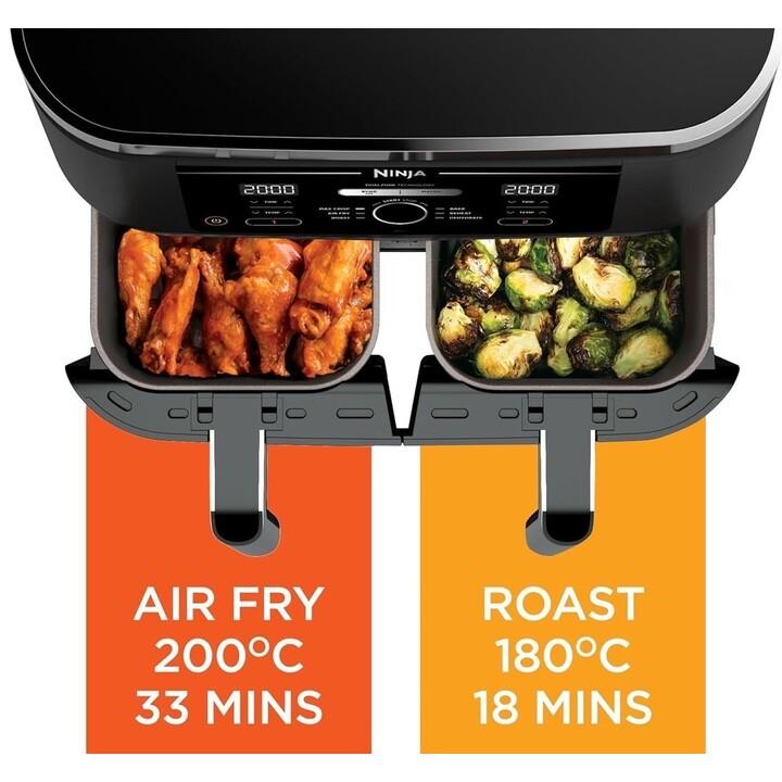 Ninja Foodi Max 6-in-1 Air Fryer with Double Compartment 9.5L
