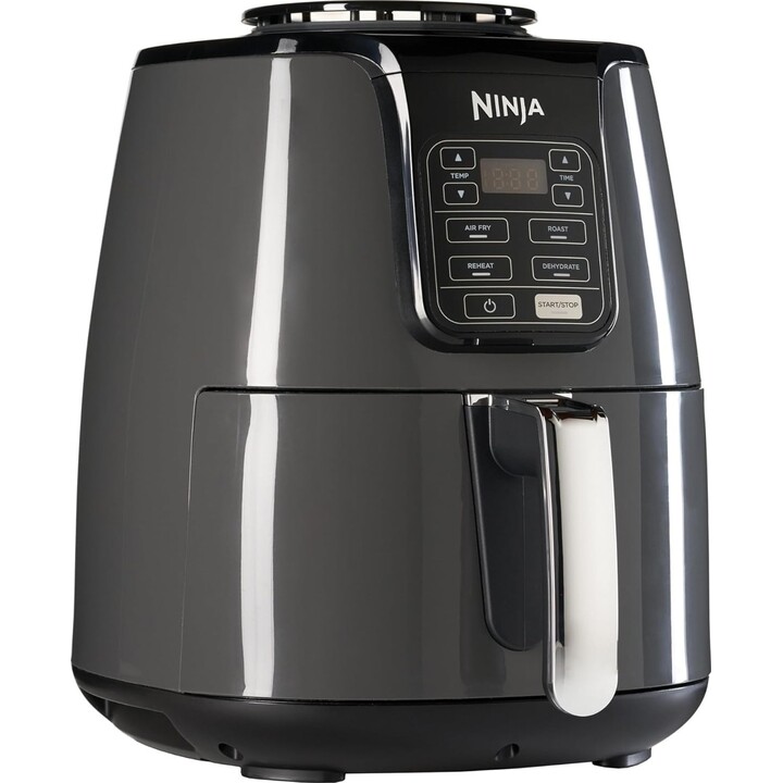 Ninja Luftfritteuse, ölfreie Fritteuse AF100EU, 4 Kochfunktionen, Antihaftbeschichtung, 3,8 Liter, 1500 W, grau/schwarz