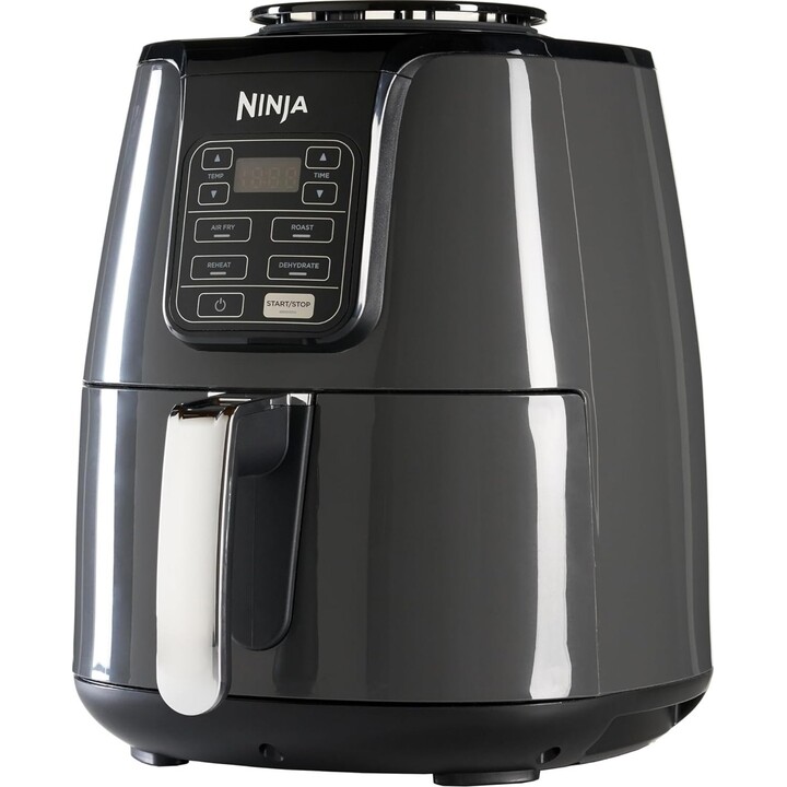Ninja Luftfritteuse, ölfreie Fritteuse AF100EU, 4 Kochfunktionen, Antihaftbeschichtung, 3,8 Liter, 1500 W, grau/schwarz