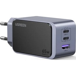 Ugreen Nexode Air Cargador Rapido 65W GaNInfinity con 2 Puertos USB-C 1x USB-A PD3.0/QC4 /PPS Gris