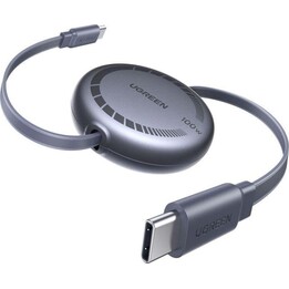 Câble USB rétractable Ugreen USB-C vers USB-C 100W 1 m Gris