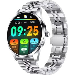 TN99 Smartwatch with Silver Metal Strap IP67 Bluetooth Calls