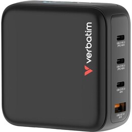 Verbatim Mini GaN Universal Wall Charger for Travel with Display / 3xUSB Type-C / 1xUSB / 140W