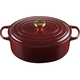 Le Creuset Signature 21178299494441 Casseruola ovale in ghisa 29 cm, colore granato