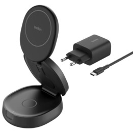 Belkin - WIZ034KQBK Mobile Device Charger for Headphones, Smartphones, and Smartwatches - Black USB Wireless Charger