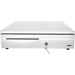 Cassetto portadenaro iggual IRON-3W IGG315767, 405x420x100mm 12V Serratura a 3 posizioni, Bianco