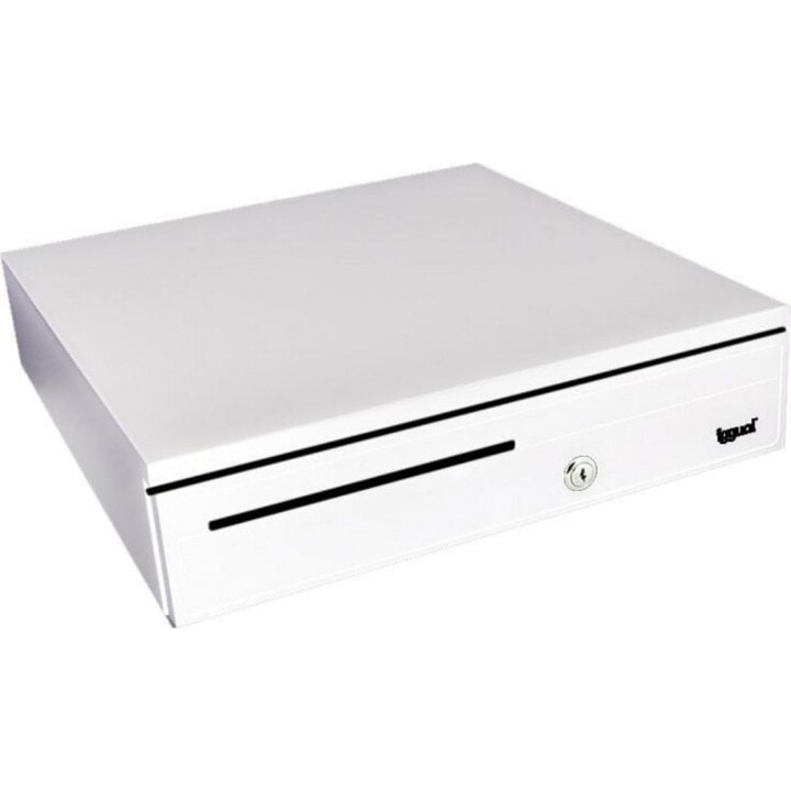 Cassetto portadenaro iggual IRON-3W IGG315767, 405x420x100mm 12V Serratura a 3 posizioni, Bianco