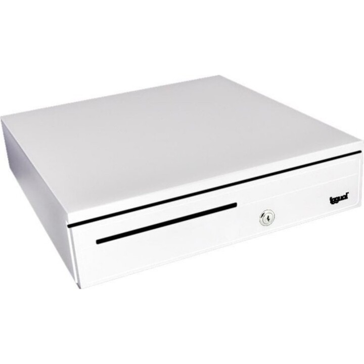 Cassetto portadenaro iggual IRON-3W IGG315767, 405x420x100mm 12V Serratura a 3 posizioni, Bianco