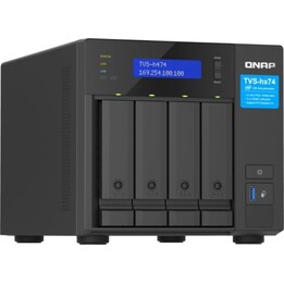 QNAP TVS-H474 NAS Tower Intel® Pentium® G7400 8 GB DDR4 0 TB QuTS hero Nero