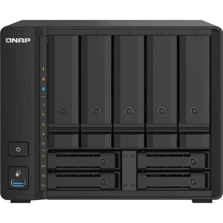 NAS haute vitesse 5+4 baies QNAP TS-932PX-4G avec deux ports 10GbE et 2,5GbE