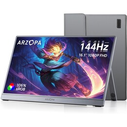 Arzopa Z1FC 16,1" FHD IPS 144Hz HDR Gris - Monitor Portátil con funda de transporte