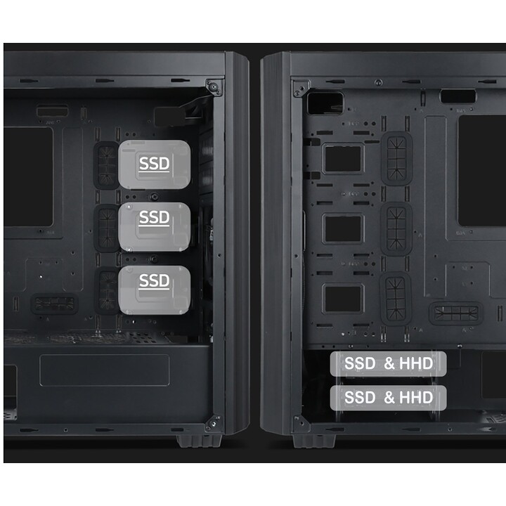 Case per computer Gembird Fornax K500 ATX, Midi Tower, Nero