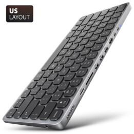 AXAGON TASTATUR + I/O HUB 9IN1/0.6M HMC-KB-US
