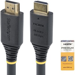 StarTech.com Cavo HDMI 2.0 Certificato Premium da 7m ad Alta Velocità, 4K 60Hz/1440p 144Hz, HDR10/HDCP 2.2/ARC, 18Gbps. Cavetto 