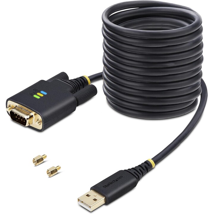 StarTech.com 1P10FFC-USB-SERIAL cabo de série Preto 3 m USB Type-A DB-9