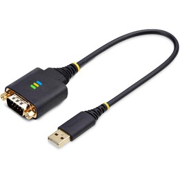 StarTech.com Cavo Adattatore USB a Seriale da 30 cm, Convertitore da USB-A a DB9 RS232 COM Retention con Dadi e Viti Intercambia