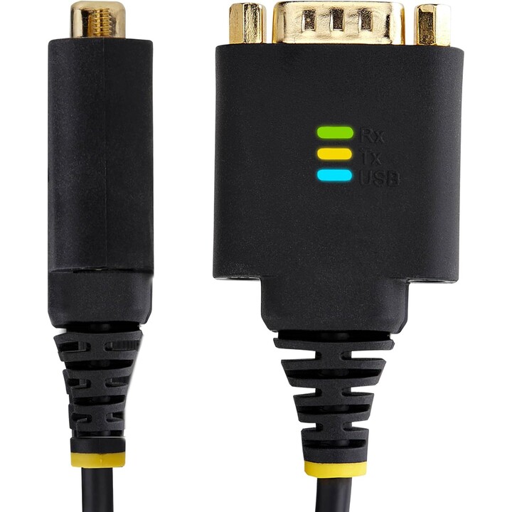 StarTech.com 1P1FFC-USB-SERIAL cabo de série Preto 0,3 m USB Type-A DB-9