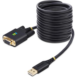 StarTech.com Adaptateur USB vers Série Null Modem de 3m, Vis/Écrous DB9 Interchangeables, COM Rétention, Câble Adaptateur USB-A 