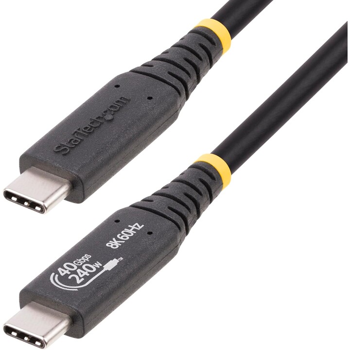 StarTech.com 1m USB4 Kabel, USB-IF Zertifiziertes USB-C Kabel, 40Gbps Datenübertragung, 240W (5A)Power Delivery, 8K120Hz / 4K 24