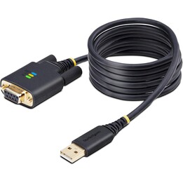 StarTech.com Câble Série Null Modem vers USB de 2m, Rétention COM, FTDI, USB-A vers DB9 RS232, Câble Adaptateur USB DB9, Vis/Écr
