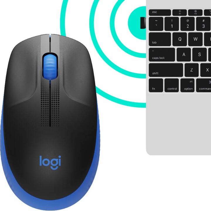 Mouse wireless di dimensioni standard Logitech M190 1000 DPI Blu