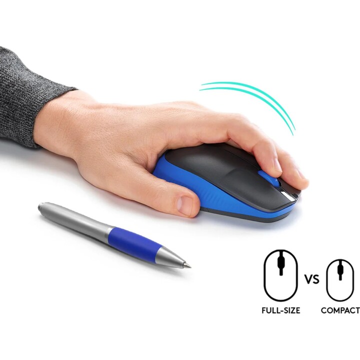 Mouse wireless di dimensioni standard Logitech M190 1000 DPI Blu