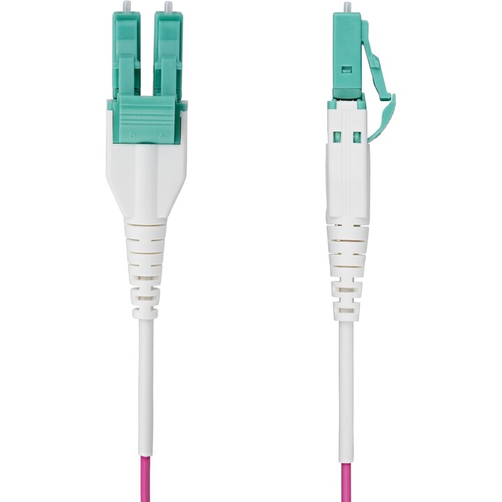 StarTech.com Cable de Fibra Óptica Multimodo OM4 LC a LC UPC de 2m - 50/125µm - 40G/100G - Violeta Érica - LOMMF/VCSE - Cable Un
