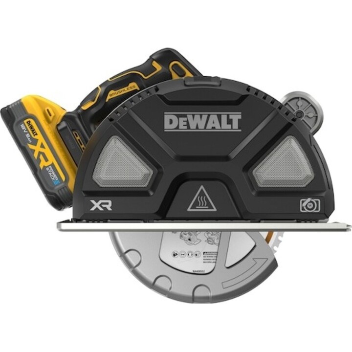 Sierra circular para metal sin escobillas DeWalt DCS383H2-QW 18V XR 190mm 2x 5.0 Ah Powerstack en maletín TSTAK