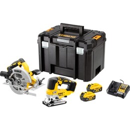 DeWalt DCK2012P2T-QW 18V XR Saw twin kit - DCS570+DCS334 - 2 x 5Ah in TSTAK