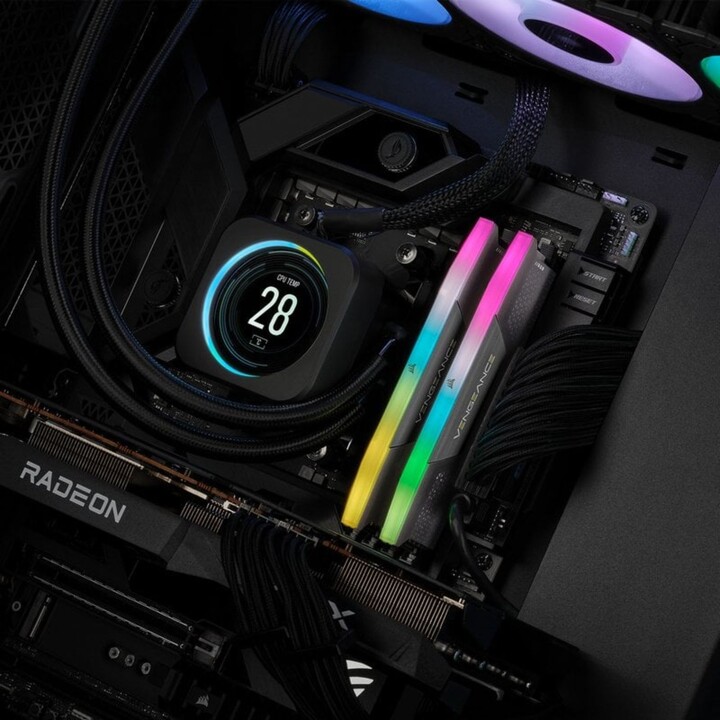 Corsair Vengeance RGB RAM-Speicher 64 GB (2 x 32 GB) DDR5 5600 MHz CL40 AMD EXPO Intel XMP Grau