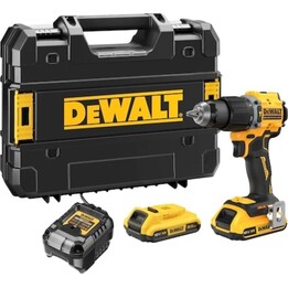 Taladro atornillador/martillo compacto sin escobillas DeWalt DCD799D2T-QW 18V XR 2x batería 2.0Ah y cargador en maletín TSTAK