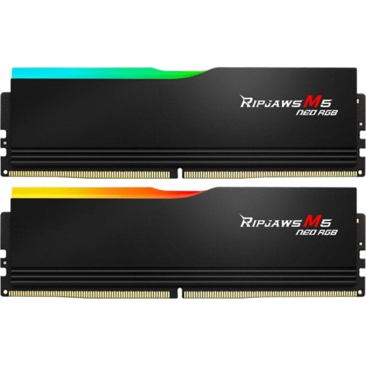 G.Skill Ripjaws M5 RGB Mémoire RAM F5-6000J3636F32GX2-RM5NRK 64 Go 2 x 32 Go DDR5 6000 MHz CL36 Intel XMP AMD EXPO RGB Multicolo