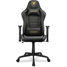 Silla de juego Cougar Armor Elite Royal, negra y dorada
