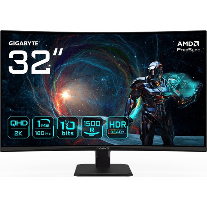 Gigabyte GS32QCA 32" QHD 2K VA 180Hz 1ms HDR AMD FreeSync Curved