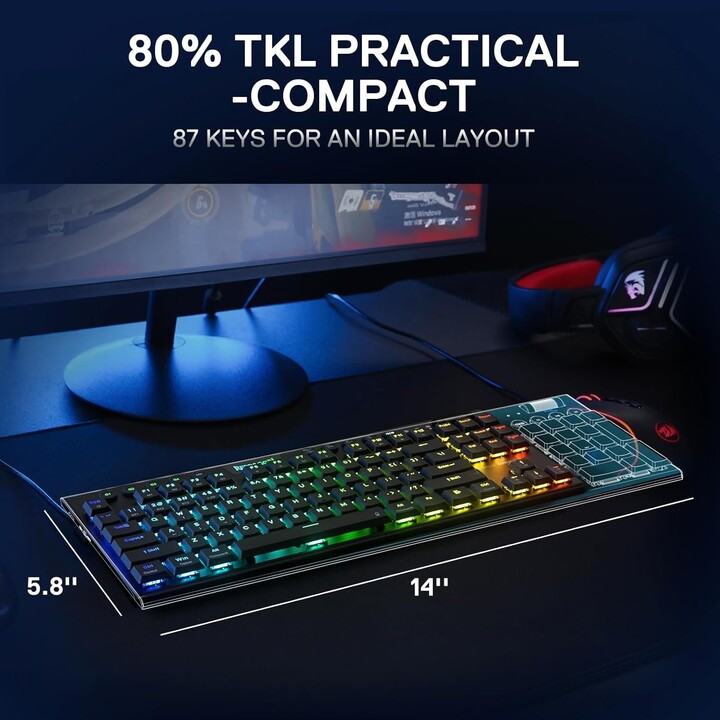 Redragon Horus 621 Gaming RGB Wireless Switch Red Black